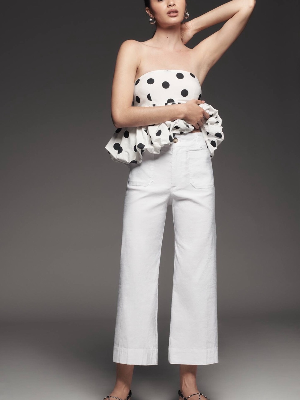 Anthropologie Maeve Collette White Cropped Pants